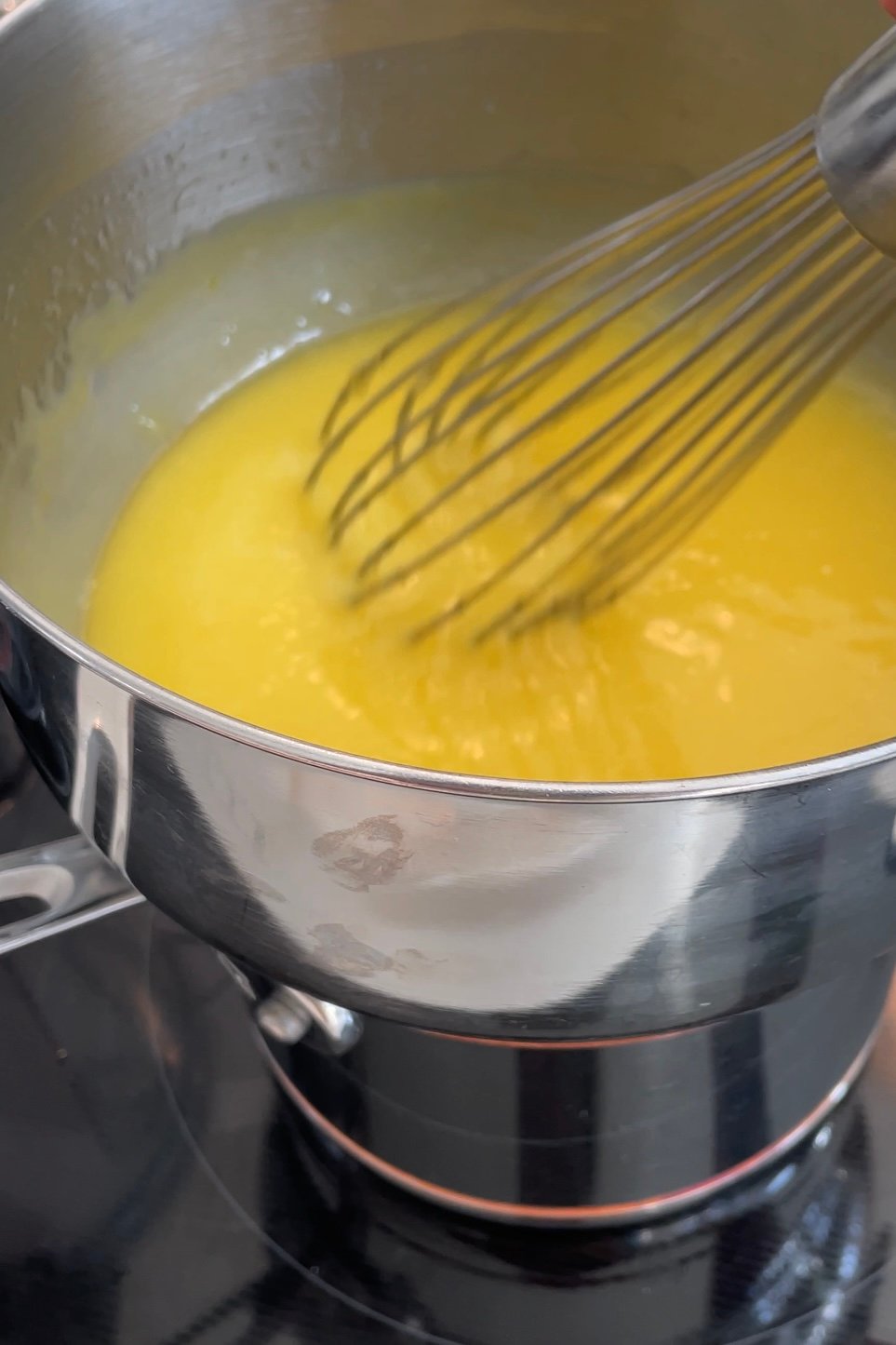 lemon curd in a double boiler