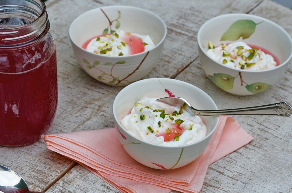 Rhubarb Rose Syrup