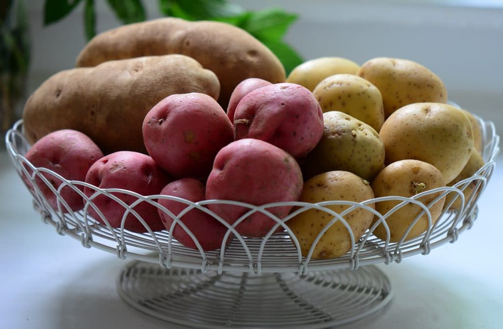 Potatoes in a wire dish