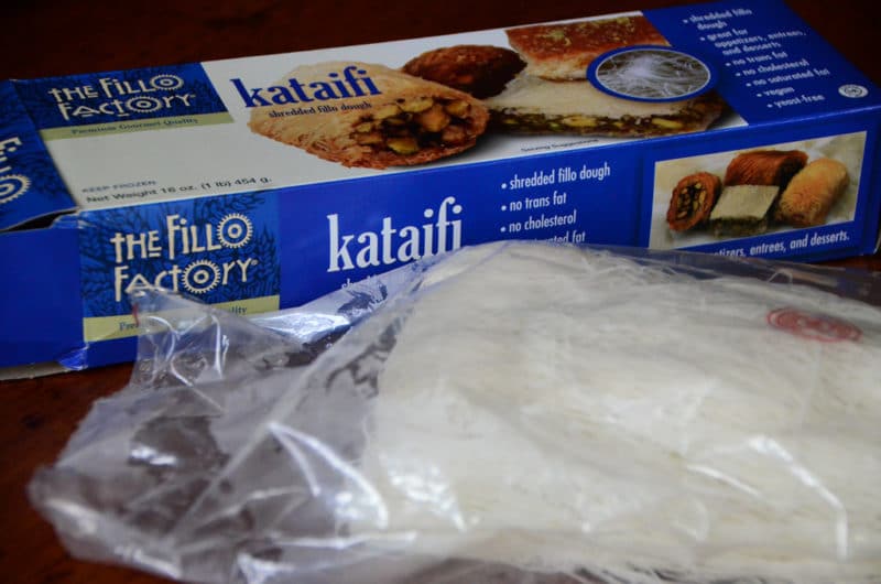 Ingredient Shredded Phyllo Pastry Kataifi Knafeh Kanafe Kenafeh Kunafeh Rose Water Orange Blossoms