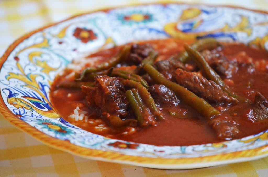 Lebanese green bean stew, Maureen Abood