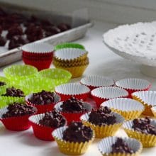 Hand-dipped chocolates in foil cups, MaureenAbood.com