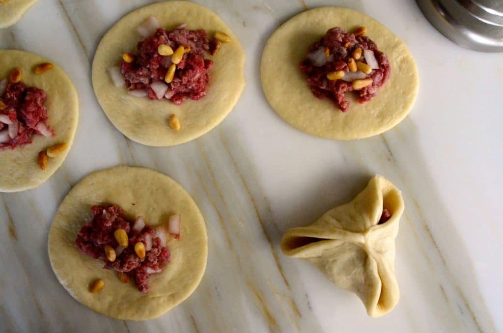 Dough with meat fatayar, Maureen Abood