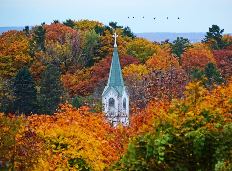 Holy Childhood in fall leaves POST