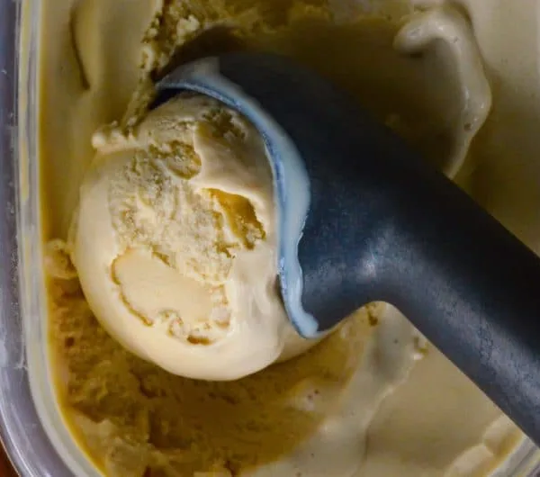 Caramel Ice Cream with scoop