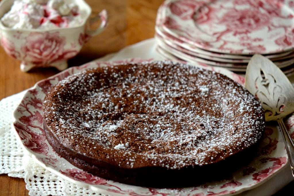 Chocolate fudge cake with cream, Maureen Abood