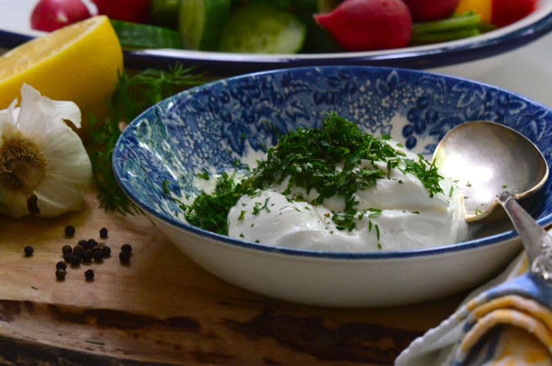 Labneh dip with Garlic and Herbs, MaureenAbood.com