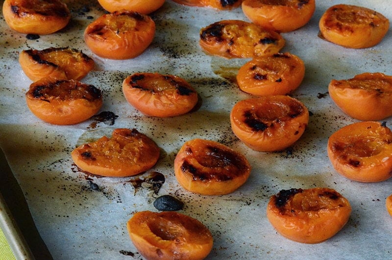 Broiled apricots on pan, Maureen Abood