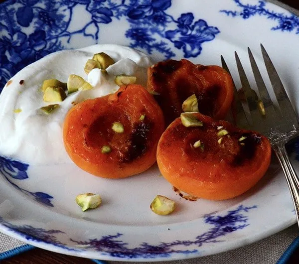 Broiled Apricots with Labneh, MaureenAbood.com