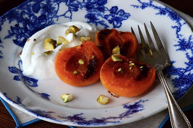 Broiled apricots with labneh, Maureen Abood copy