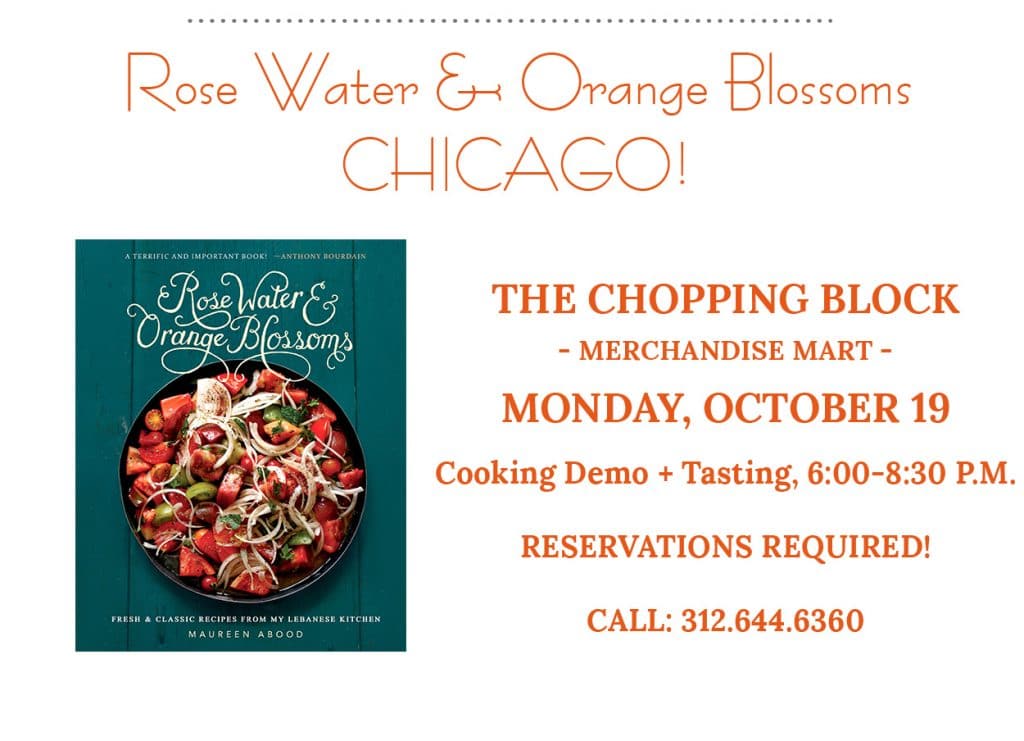 Maureen Abood cooks Lebanese in Chicago 10/19