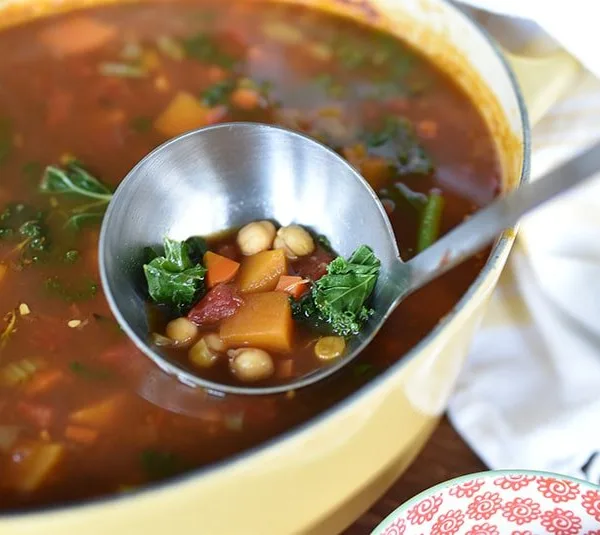 Vegetable Soup with Chickpeas and Kale, MaureenAbood.com