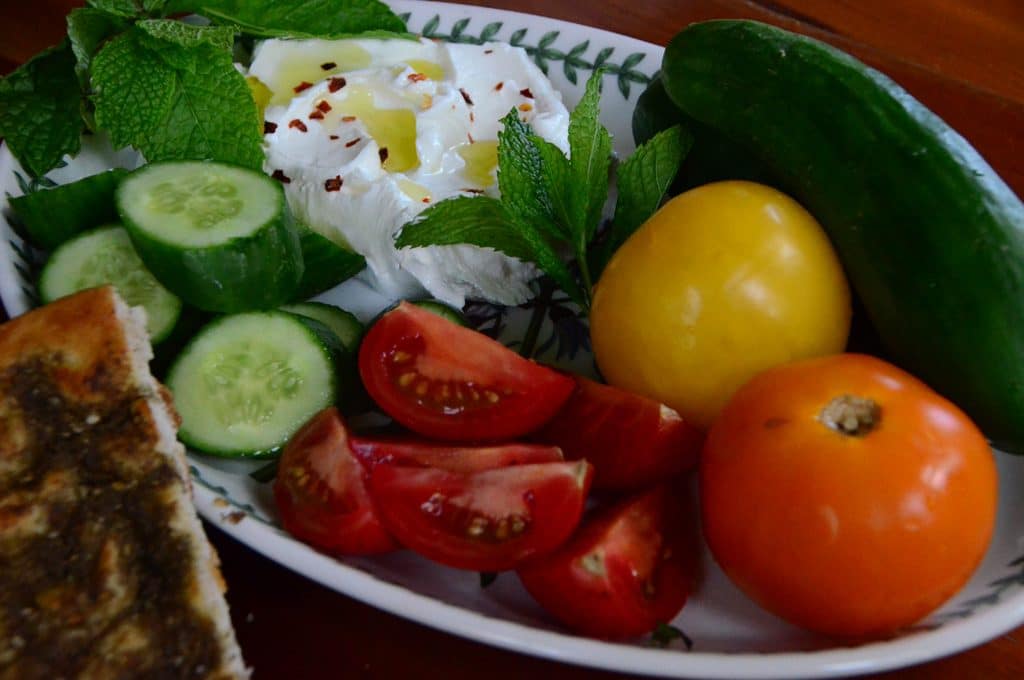 Lebanese breakfast with cucumbers, Maureen Abood