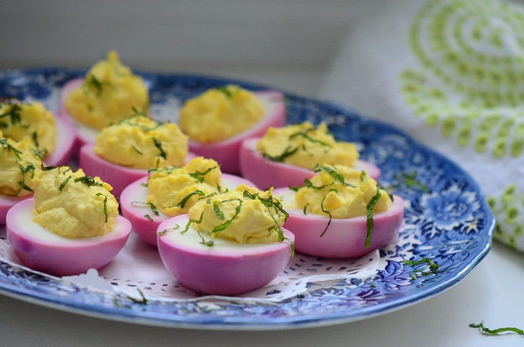 Pink deviled eggs, Maureen Abood