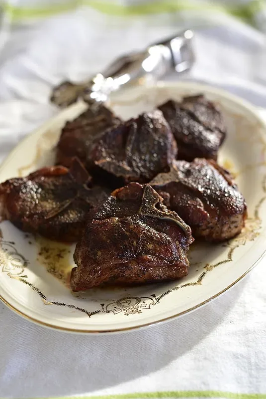 Seared Lamb Chops with Mint Salt,, Maureen Abood