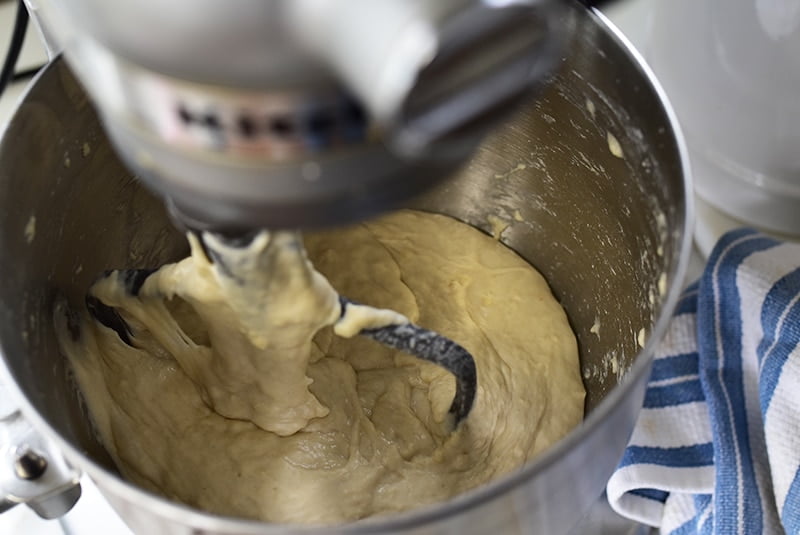 Talami dough in mixer, Maureen Abood