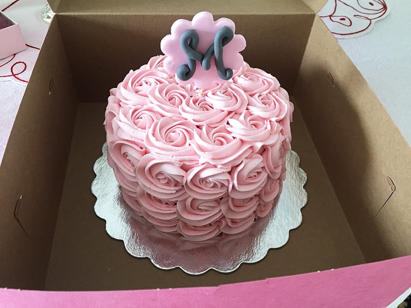 Pink birthday cake, MaureenAbood.com