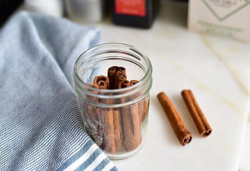 Cinnamon sticks in a jar