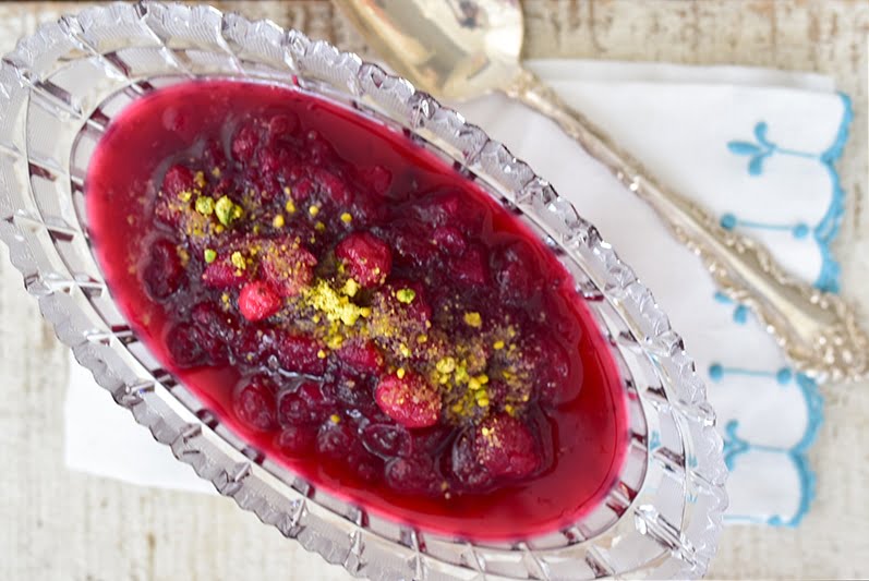 Cranberry sauce with rose water, MaureenAbood.com