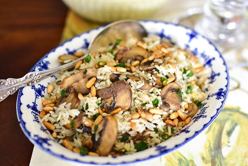 Lebanese rice with pine nuts and mushrooms, MaureenAbood.com
