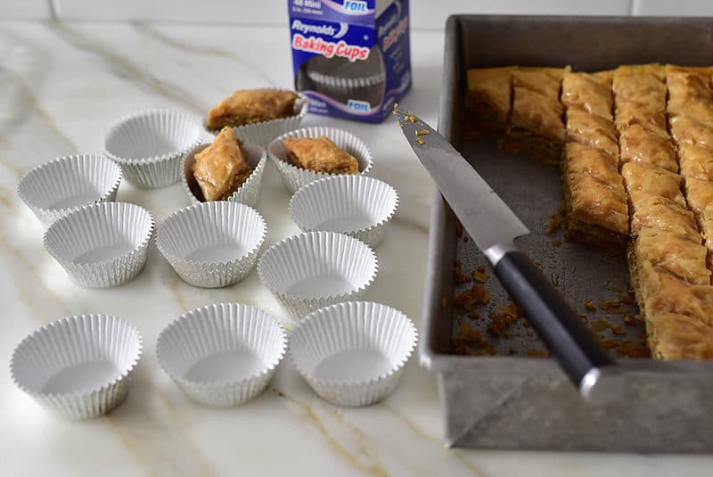 Lebanese Baklawa in baking cups