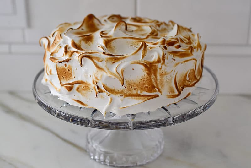 Toasted Marshmallow frosting over a chocolate caramel cake, Muareen Abood