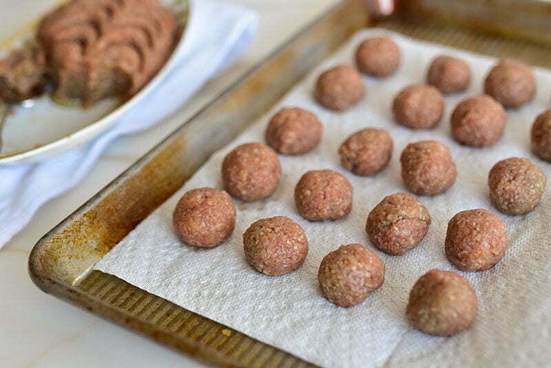 Kibbeh shaped into balls, Maureen Abood