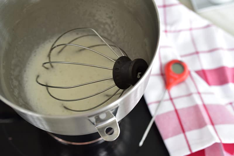 Heated egg whites for meringue, Maureen Abood