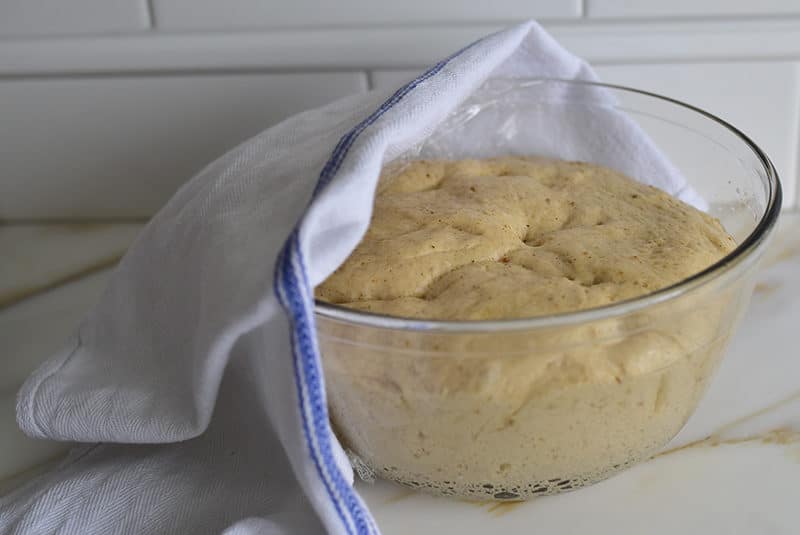 Dough in a bowl for Lebanese zalabia donuts