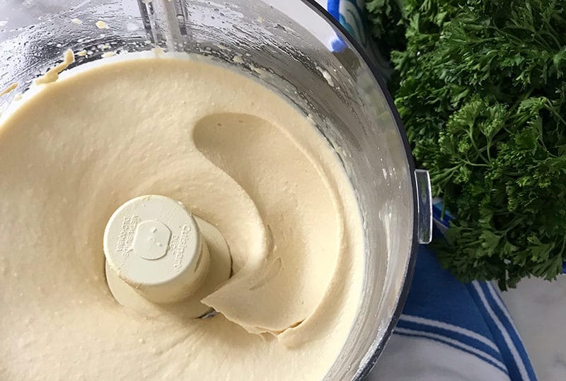 Smooth hummus in the food processor, Maureen Abood