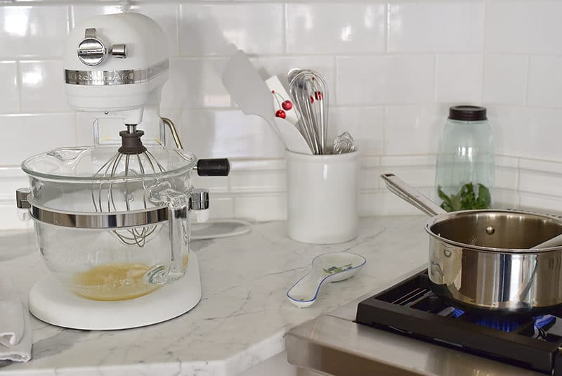 Matte White KitchenAid Mixer on the kitchen counter