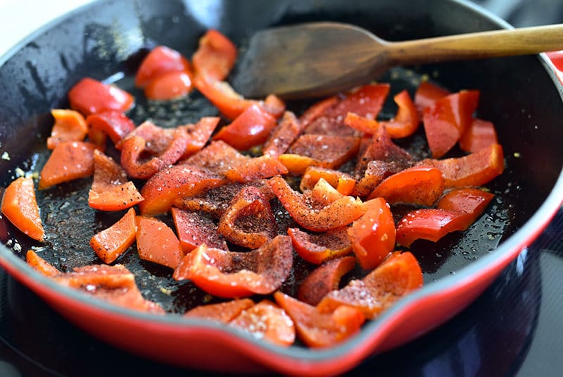 Seasoned saute of red pepper, Maureen Abood