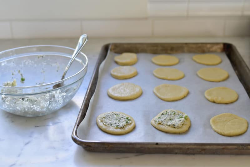 Lebanese cheese flatbreads on the counter