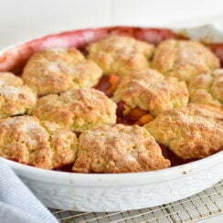 Apricot Nectarine Cobbler with yogurt biscuits