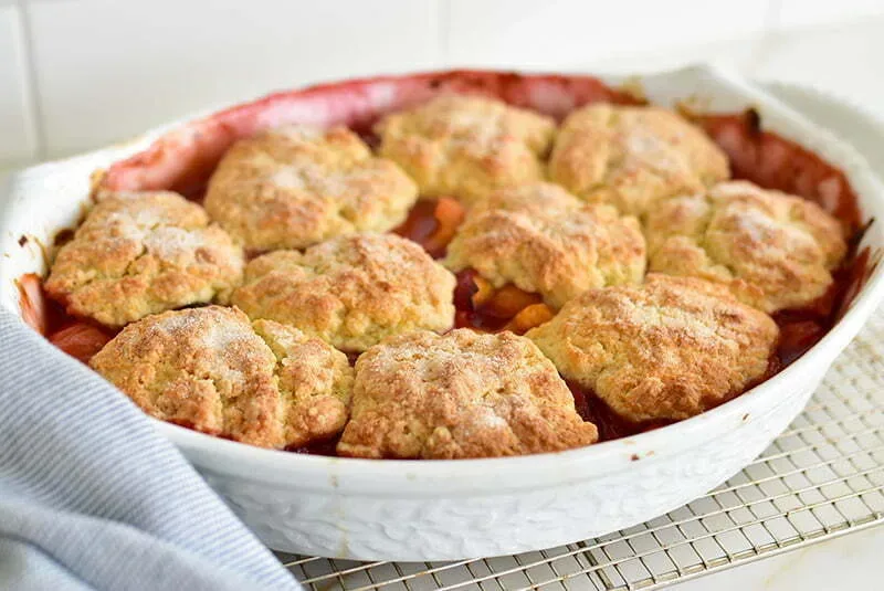 Apricot Nectarine Cobbler with yogurt biscuits