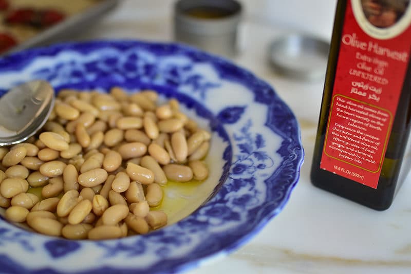 White beans drizzled with good olive oil