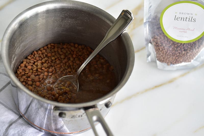 Parcooked lentils for mujadara