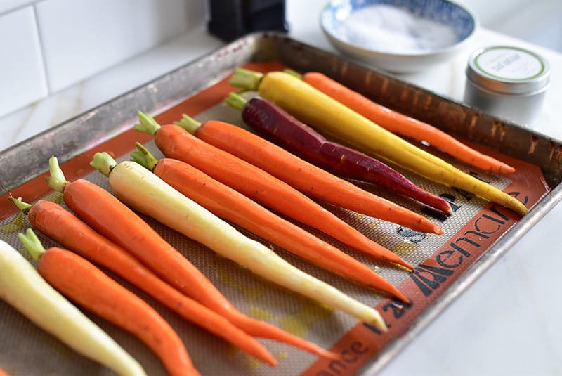 Carrots on a sheet pan