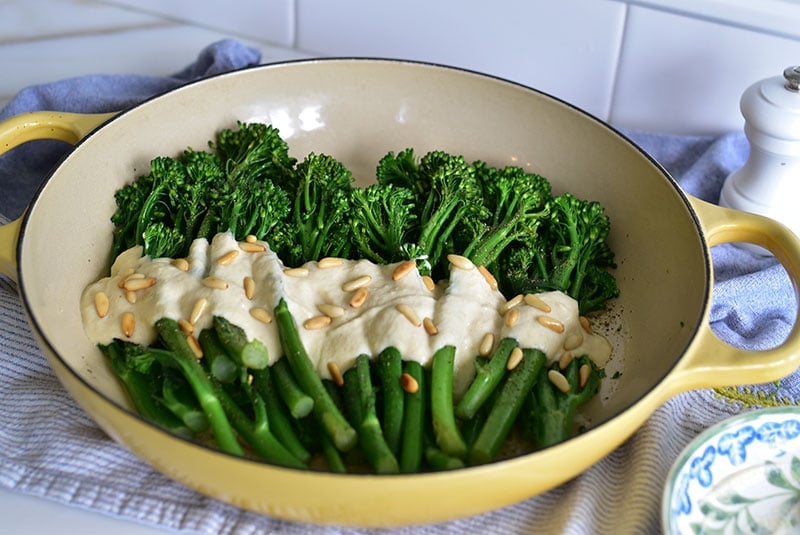 Broccolini with Pine Nut sauce