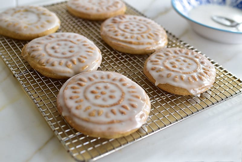 Glazed yeasted Lebanese Easter Cookies