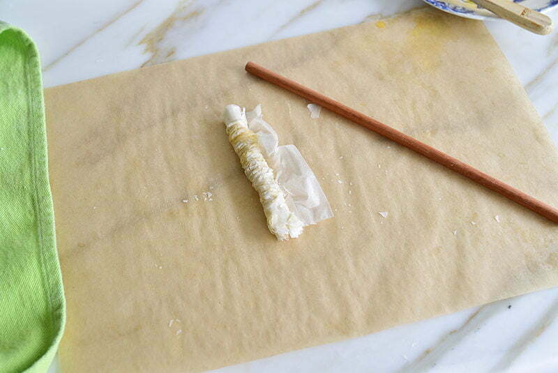 Accordion pleated phyllo for baklava nests