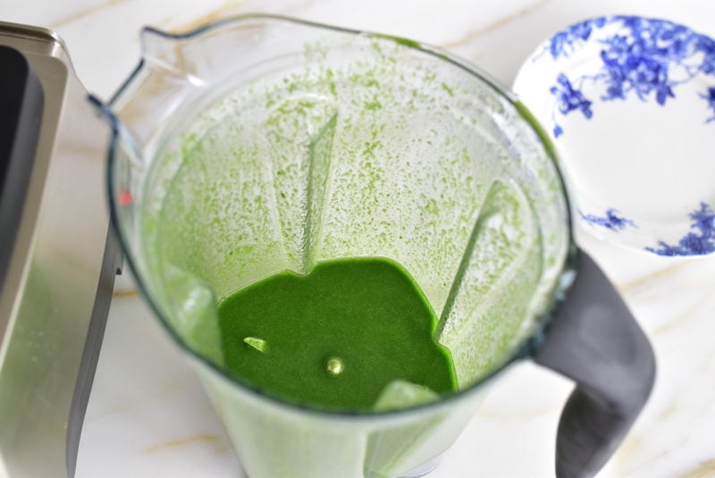 Basil oil in the blender