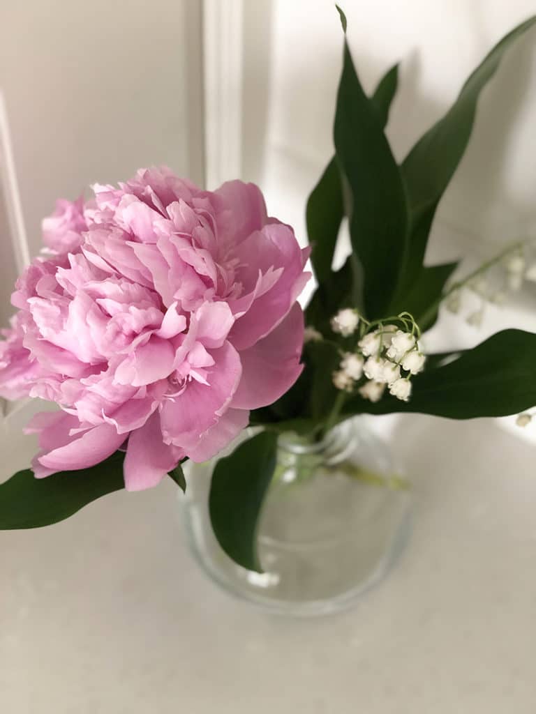 Peony and Lily of the Valley in a vase