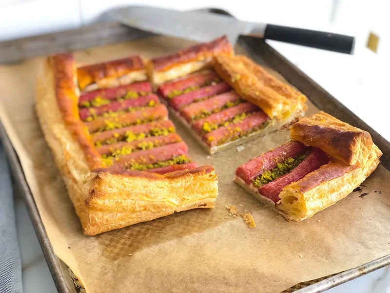 Rhubarb Tart with Pistachios