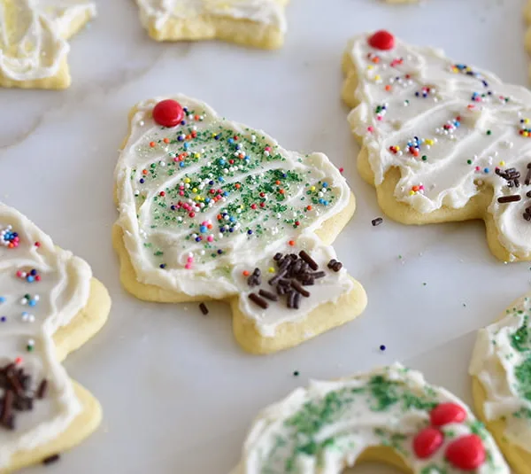 Christmas Tree Frosted Cut-Out Cookies