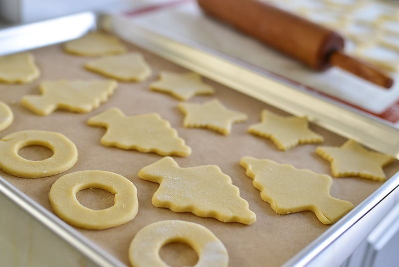 Cut-Out cookies on a sheet pan