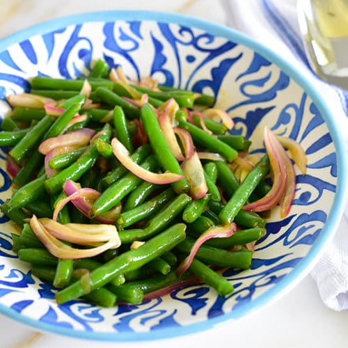 Green Beans with Onions and Pomegranate - Maureen Abood