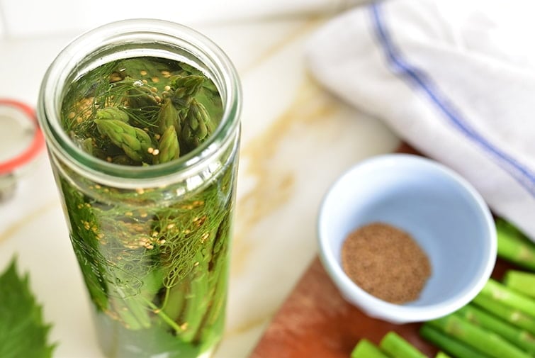 Asparagus and mustard seeds for pickles