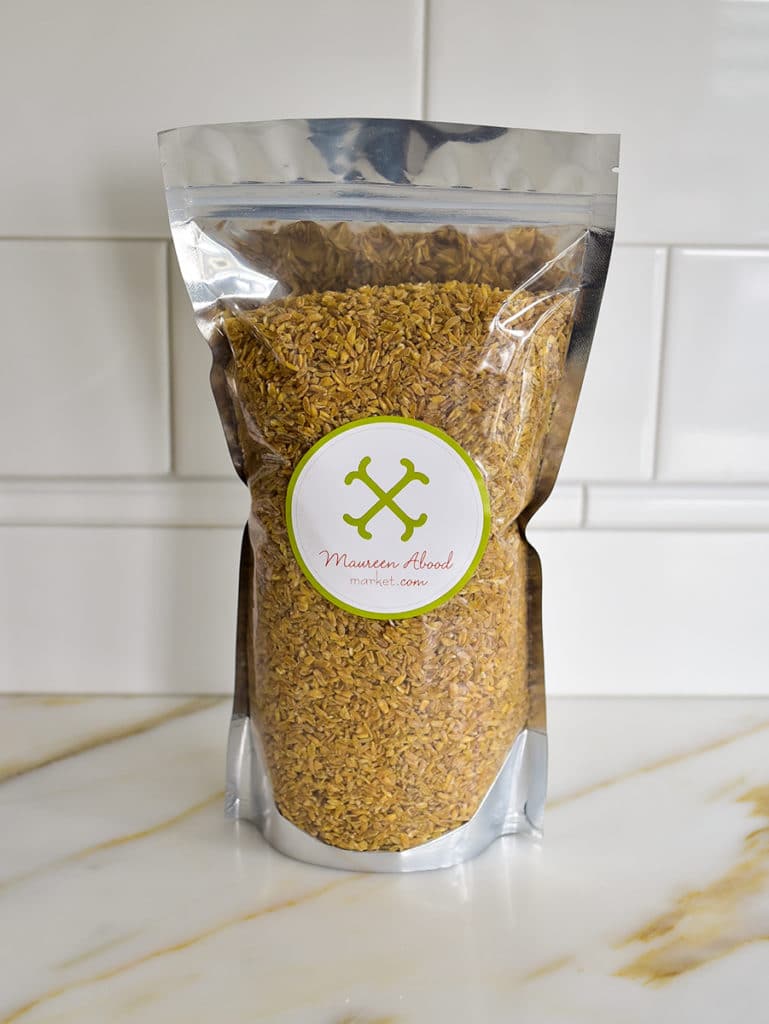 Pouch of organic freekeh