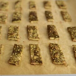 Za'atar Crackers on a sheet pan